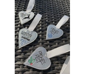 Stickserie ITH - Anhänger Weihnachtsherzen